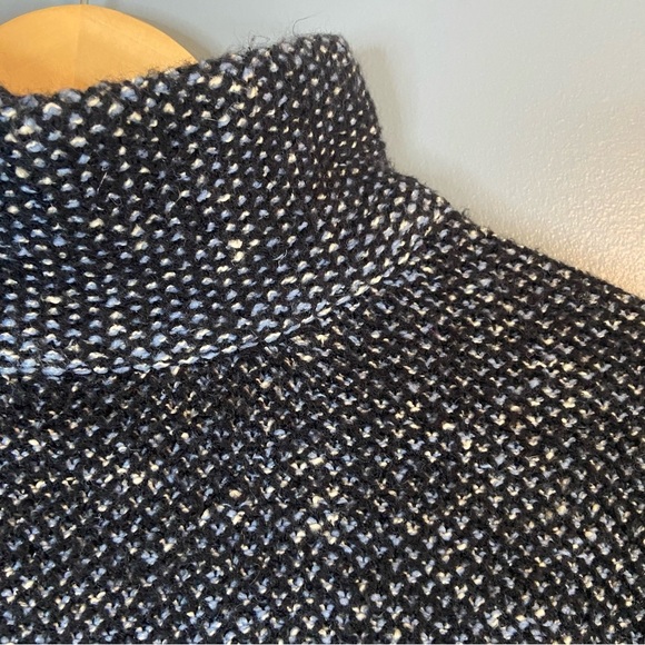 Zara Blue Knit Mock Neck Boxy Oversized Sweater - Picture 5 of 8